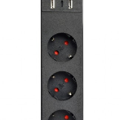 Listwa zasilająca Gembird Inteligentna listwa Tuya 4xDE 2xUSB-A 1xUSB-C Czarna 