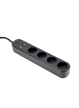 Listwa zasilająca Gembird Inteligentna listwa Tuya 4xDE 2xUSB-A 1xUSB-C Czarna 