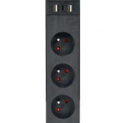Gembird Inteligentna listwa Tuya 4xFR 2xUSB-A 1xUSB-C Czarna 