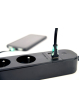 Gembird Inteligentna listwa Tuya 4xFR 2xUSB-A 1xUSB-C Czarna 