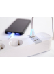 Gembird Inteligentna listwa zasilająca Tuya 4xDE 2xUSB-A 1xUSB-C Biała 