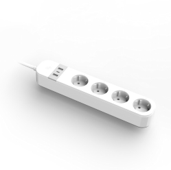 Gembird Inteligentna listwa zasilająca Tuya 4xDE 2xUSB-A 1xUSB-C Biała 