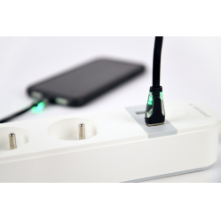 Gembird Inteligentna listwa zasilająca Tuya 4xFR 2xUSB-A 1xUSB-C Biała