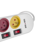 Maclean Listwa zasilająca z wyłącznikami 4 gniazda + 2xUSB przedłużacz MCE229W Biała