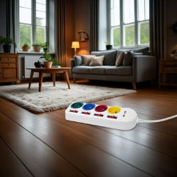 Maclean Listwa zasilająca z wyłącznikami 4 gniazda + 2xUSB przedłużacz MCE229W Biała