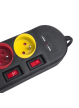 Listwa zasilająca Maclean z wyłącznikami 4 gniazda + 2xUSB przedłużacz MCE229B Czarna