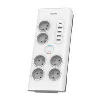 Philips Listwa antyprzepięciowa 6 gniazd AC Fr 40W, 2 m
