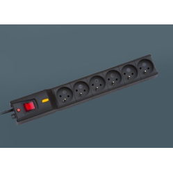 Lestar Listwa przeciwprzepięciowa LX 610, 1L, 5,0m, czarna