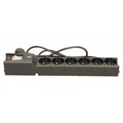 Lestar Listwa przeciwprzepięciowa LX 610, 1L, 1.5m, czarna