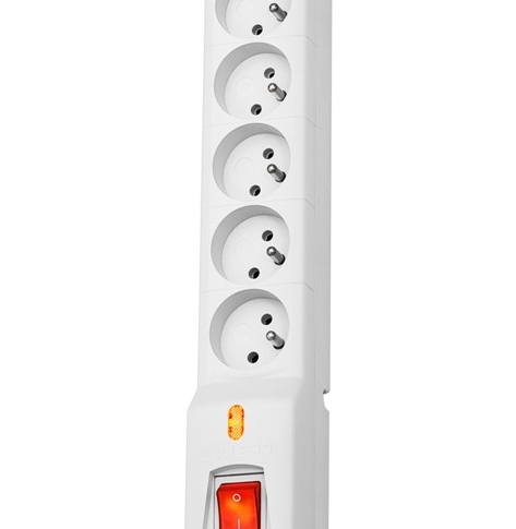 Listwa zasilająca Lestar przeciwprzepięciowa LX 810, 1L, 5,0m, szara
