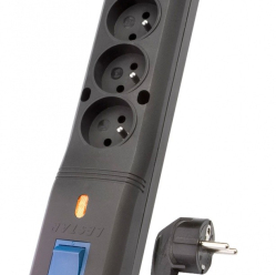 Lestar Listwa przeciwprzepięciowa LV-530W, 1L, 3,0m, czarna