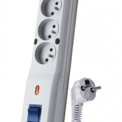 Lestar Listwa przeciwprzepięciowa LV-530W, 1L, 1.5m, szara