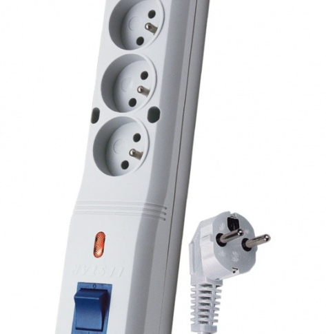 Lestar Listwa przeciwprzepięciowa LV-530W, 1L, 1.5m, szara