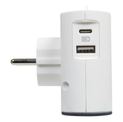 Legrand 2x2P+USB AC Biało/czarny