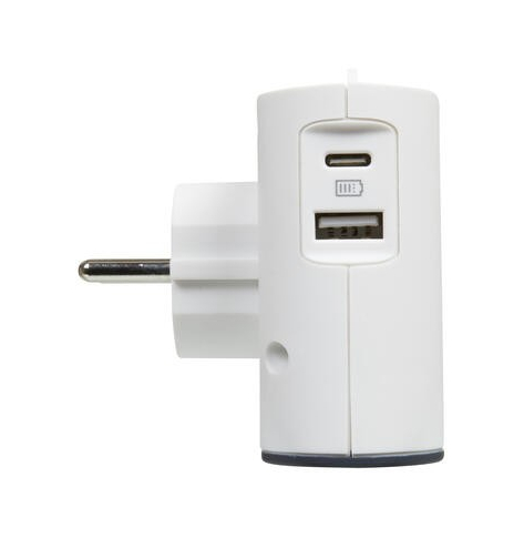 Legrand 2x2P+USB AC Biało/czarny