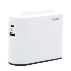 Legrand 2x2P+USB AC Biało/czarny