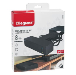 Legrand TV ochron 4x2P+Z + 4x2P 2m czarny