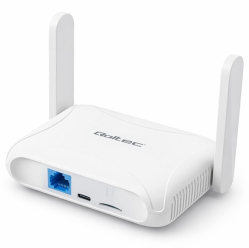 Qoltec Router Home&Travel 4G LTE WiFi 6 | AX300 | 2.4GHz | Dual Antena |USB-C | Micro SIM 