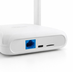 Qoltec Router Home&Travel 4G LTE WiFi 6 | AX300 | 2.4GHz | Dual Antena |USB-C | Micro SIM 