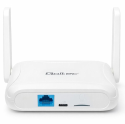 Qoltec Router Home&Travel 4G LTE WiFi 6 | AX300 | 2.4GHz | Dual Antena |USB-C | Micro SIM 
