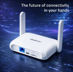 Qoltec Router Home&Travel 4G LTE WiFi 6 | AX300 | 2.4GHz | Dual Antena |USB-C | Micro SIM 