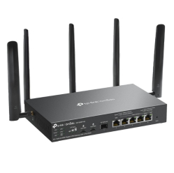 TP-LINK Brama sieciowa gigabitowa ER706WP-4G Omada 4G+ Cat6 AX3000 VPN 4-Port PoE+ 1× Gigabit SFP WAN/LAN, 1× Gigabit RJ45 WAN, 4× Gigabit WAN/LAN ER706WP-4G 