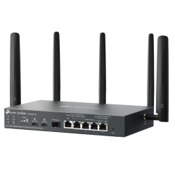 TP-LINK Brama sieciowa gigabitowa ER706WP-4G Omada 4G+ Cat6 AX3000 VPN 4-Port PoE+ 1× Gigabit SFP WAN/LAN, 1× Gigabit RJ45 WAN, 4× Gigabit WAN/LAN ER706WP-4G 