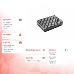Dysk SSD Verbatim Mini Diamond 1TB USB-C 32025 