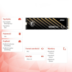 Dysk SSD MSI SPATIUM M461 1TB M.2 PCIe 4.0 4700/1700MB/s