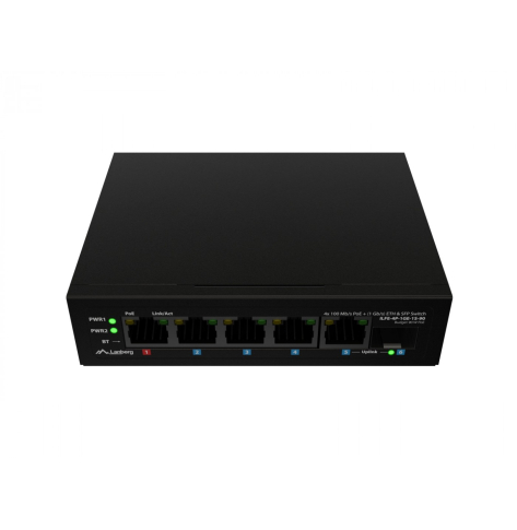Switch LANBERG Light ILFE-4P-1GE-1S-90 Light Industrial POE 1XBT 3AXT SFP + ETH DIN FAST Ethernet 