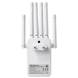 Wzmacniacz sygnału Qoltec 57067 WiFi Repeater 300Mb/s 6 anten RJ45 biały