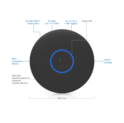 Punkt dostępowy UBIQUITI U7-Pro-XGS-B 2,4GHz 5GHz 6GHz RJ-45 PoE czarny