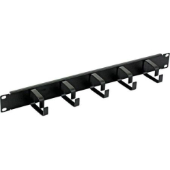Panel zarządzania kablami TECHLY 5 Rings Without Holes 1U Black