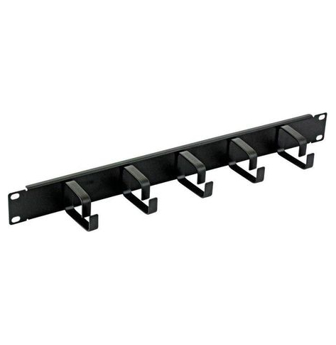Panel zarządzania kablami TECHLY 5 Rings Without Holes 1U Black