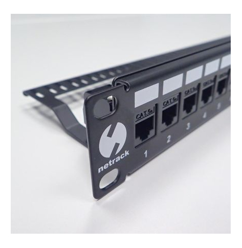Panel krosowy NETRACK 104-11 0.5U 19 24-portowy UTP kat. 6 czarny
