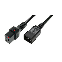 Kabel ASM IEC-PC1284 zasilajacy IEC LOCK 3x1,5mm2 Typ IEC C20/IEC C19 M/z 1m czarny