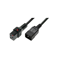 Kabel ASM IEC-PC1284 zasilajacy IEC LOCK 3x1,5mm2 Typ IEC C20/IEC C19 M/z 1m czarny