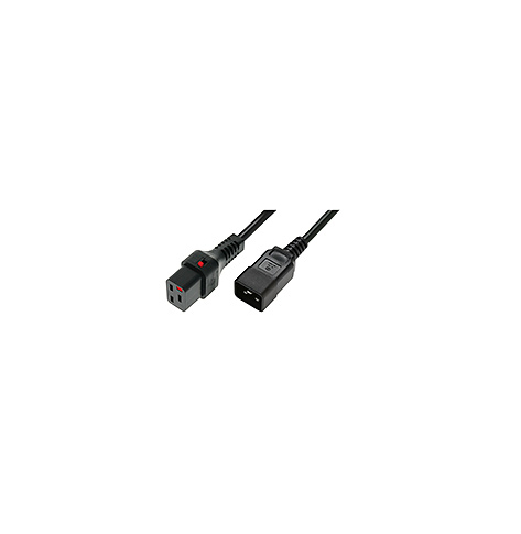 Kabel ASM IEC-PC1284 zasilajacy IEC LOCK 3x1,5mm2 Typ IEC C20/IEC C19 M/z 1m czarny