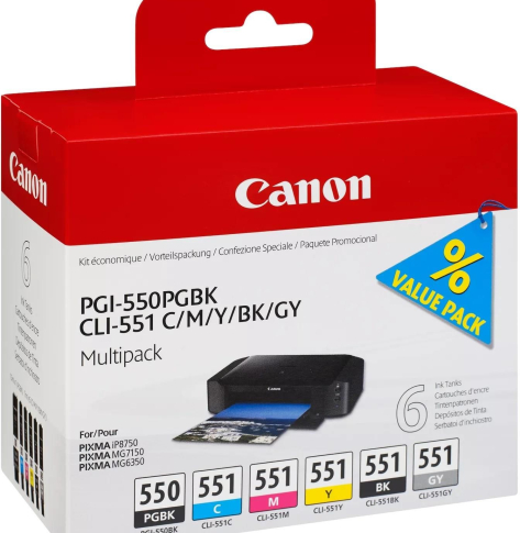 Tusz CANON PGI-550XL/CLI-551 BCMYB MULTI Ink Cartridge
