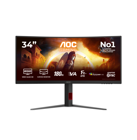 Monitor AOC CU34G4CA 34 WQHD Fast VA 180Hz Curved USB-C 90W
