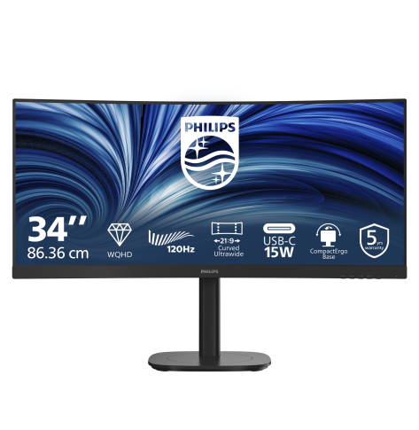 Monitor Philips 34B2N3500C 34 UWQHD VA 120Hz Curved