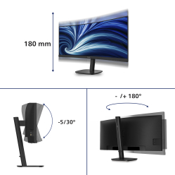 Monitor Philips 34B2N3500C 34 UWQHD VA 120Hz Curved