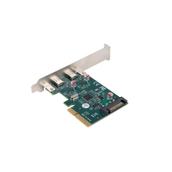 LANBERG Karta sieciowa PCI EXPRESS X1 -> 2X USB-C 3.2 GEN 2X1 led low profile