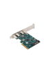 LANBERG Karta sieciowa PCI EXPRESS X1 -> 2X USB-C 3.2 GEN 2X1 led low profile