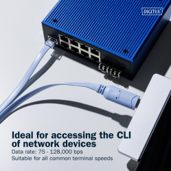 Digitus Kabel adapter do konsoli USB-A 2.0 męski do RJ45 | Chipset FTDI (FT232RNL) | jasnoniebieski | 1.8m