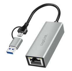 LogiLink Adapter USB-C do Gigabit Ethernet + USB 