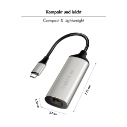 LogiLink Adapter ethernet USB-C/ M 3.2 Gen1 do RJ45 
