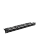 LANBERG Patch panel 24 porty 1U 19 cali kat.6 UTP z organizerem kablowym, czarny