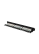 LANBERG Patch panel 24 porty 1U 19 cali kat.6 UTP z organizerem kablowym, czarny