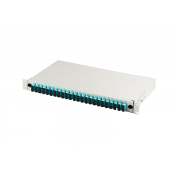 Digitus Przełącznica światłowodowa/panel krosowy z wyposażeniem 19 cali 1U, 24x SC duplex, OM3, wysuwany, Szara
